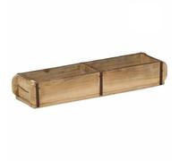 Ziaphsol Set di 4 vassoi marroni in legno massiccio riciclato, rettangolare opaco, 57 x 15 x 9 cm, per interni ed esterni, ripiano e decorazione
