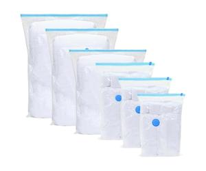 Ziaphsol Set di 5 sacchetti sottovuoto, trasparenti, blu, 120 x 70 cm, in poliammide e polietilene, per la compressione e la gestione dell'ordine in ambienti interni