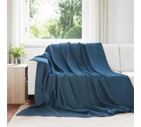 Ziaphsol Set di 6 coperte in pile blu navy, 270 x 240 cm, copridivano e copriletto per camera da letto e soggiorno, come coperta per calore e comfort nella vita di tutti i giorni