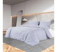 Ziaphsol Set di biancheria da letto grigio, 140 x 200 cm, in cotone, copripiumino e federa con chiusura a bottone nascosta, facile da pulire, per camera da letto, camera degli ospiti, estate e comfort
