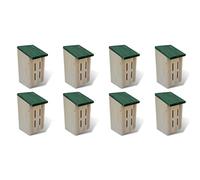 Ziaphsol Set di casette per farfalle in legno massiccio, 8 pezzi, 14 x 15 x 22 cm, con gancio in metallo, per insetti, hotel, quartiere per giardino, balcone, terrazza, protezione dalle intemperie e