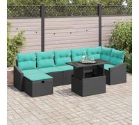 Ziaphsol Set di divani da giardino con cuscini, 8 pezzi, in polyrattan, per esterni, terrazza, balcone, mobili da giardino, sala da pranzo, per relax e convivenza all'aperto