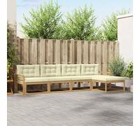 Ziaphsol Set di divani per esterni con cuscino, 4 pezzi, in poliestere, resistente alle intemperie, con design a doghe, 333 x 162,5 x 73 cm, modulare per terrazza, lounge e sala da pranzo