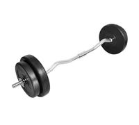 Ziaphsol Set di manubri con bilanciere curl e dischi da 30 kg, barra lunga 120 cm, rivestimento in plastica, impugnatura antiscivolo, tappi a vite per allenamento di forza a casa e in studio