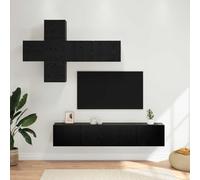 Ziaphsol Set di mobili TV da parete in legno con 3 pezzi per soggiorno moderno, mobile basso salvaspazio, console multimediale modulare, gestione cavi e spazio per TV, ricevitore