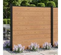Ziaphsol Set di recinzione da giardino, 175 x 186 cm, in WPC e alluminio, protezione da sguardi indiscreti, protezione dal vento, divisorio per terrazza, balcone, balcone, resistente alle intemperie