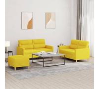 Ziaphsol Set divano 3 pezzi con cuscino in tessuto giallo chiaro, moderno divano angolare con funzione letto, lounge paesaggio soggiorno con cassettone, estensibile, comodo letto per gli ospiti per