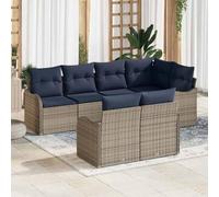 Ziaphsol Set divano da giardino grigio in polyrattan con design modulare per giardino e terrazza, mobili da esterno resistenti alle intemperie, gruppo di sedute per riunioni in compagnia e ore di