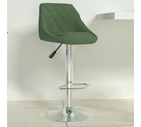 Ziaphsol Sgabello da bar in velluto verde scuro con molla a gas, regolabile in altezza da 82 a 103 cm, poggiapiedi integrato, girevole a 360 gradi, per cucina, bancone, isola lounge