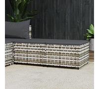 Ziaphsol Sgabello da giardino con cuscino, 2 pezzi, grigio rattan PE, acciaio verniciato a polvere, 55 x 55 x 31 cm, resistente alle intemperie, per stare seduti e rilassarsi all'aperto