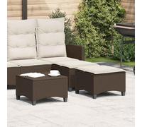 Ziaphsol Sgabello da giardino con cuscino, 2 pezzi, marrone, 55 x 55 x 36 cm, struttura in acciaio verniciato a polvere, resistente alle intemperie, come poggiapiedi o tavolino per balcone, terrazza