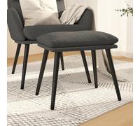 Ziaphsol Sgabello poggiapiedi in tessuto grigio scuro, 45 x 29,5 x 35 cm, sgabello imbottito con gambe in metallo, come poggiapiedi, ottomano per soggiorno, camera da letto, corridoio, per ordine