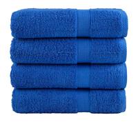 Ziaphsol SOLUND Asciugamani doccia in 100% cotone filato ad anelli, 70 x 140 cm, 600 g/m², blu, set da 4 pezzi, assorbenti, per asciugare dopo la doccia o la sauna