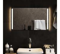 Ziaphsol Specchio da bagno a LED, 70 x 40 cm, in vetro, impermeabile IP65, specchio cosmetico con gancio, per bagno, corridoio, corridoio, illuminazione dello specchio e luce chiara