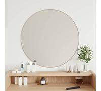 Ziaphsol Specchio da parete argentato, rotondo, 60 cm, in vetro con cornice in PVC, spessore del vetro 4 mm, da appendere alla parete, per corridoio, bagno, camera da letto, guardaroba, riflesso