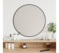 Ziaphsol Specchio da parete nero, rotondo, 50 cm, con cornice in PVC, spessore del vetro 4 mm, per corridoio, camera da letto, soggiorno, bagno, cosmetico per lo styling
