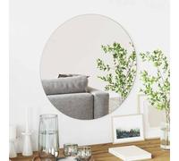 Ziaphsol Specchio da parete rotondo in vetro di sicurezza temprato, diametro 60 cm, senza cornice, con imbottitura in schiuma EVA, per bagno, corridoio, corridoio, decorazione e riflessi chiari