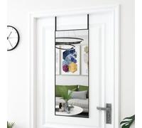 Ziaphsol Specchio da porta nero, 40 x 100 cm, in vetro, cornice in alluminio, con ganci, per corridoio, camera da letto, soggiorno, salvaspazio, come specchio da parete per guardaroba