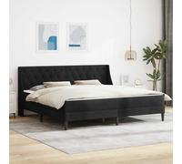 Ziaphsol Struttura letto con materasso, 200 x 200 cm, velluto nero, compensato con rete a doghe, schiuma fredda memory foam visco, per un comfort ottimale durante il sonno nella camera da letto degli