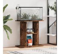 Ziaphsol Supporto per acquario in legno di rovere affumicato, 60 x 30 x 60 cm, con 3 ripiani, mobiletto sottolavello per acquario, terrario, stoccaggio e ripiano stabile in soggiorno