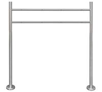 Ziaphsol Supporto per cassetta delle lettere in acciaio inox per due cassette postali, 120 x 100 cm, resistente alle intemperie, con accessori di montaggio, autoportante per montaggio a pavimento e