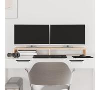Ziaphsol Supporto per monitor in legno di pino massiccio, 100 x 27 x 10 cm, supporto da scrivania con ripiano per tastiera, ufficio, home office, gaming e postazione di lavoro ergonomica