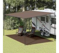 Ziaphsol Tappeto marrone, 300 x 600 cm, in HDPE, resistente alle intemperie, per tenda e tenda da roulotte, con occhielli ai quattro angoli, base traspirante per terrazza e campeggio