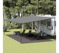 Ziaphsol Tappeto per tenda da 400 x 700 cm, antracite in HDPE, resistente alle intemperie e traspirante, ritagliabile, con occhielli ai quattro angoli, per tenda, tenda da sole e terrazza