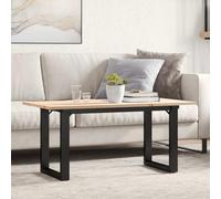 Ziaphsol Tavolino da salotto, 100 x 50 x 45 cm, in legno di pino massiccio e acciaio verniciato a polvere, robusto tavolino da salotto, versatile tavolo da pranzo e lavagnetta da cucina, mobile