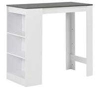 Ziaphsol Tavolo da bar con ripiano a 3 livelli, tavolo da cucina bianco 110 x 50 x 103 cm, tavolo da pranzo salvaspazio in legno robusto tavolo da pranzo per cucina e sala da pranzo