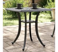 Ziaphsol Tavolo da giardino nero, 53 x 53 x 53 cm, in alluminio pressofuso, resistente alle intemperie, stabile, per giardino, terrazza, balcone, sala da pranzo, pieghevole ed estensibile, con foro