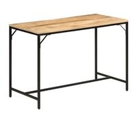 Ziaphsol Tavolo da pranzo 110 x 55 x 75 cm in legno massello di mango e ferro resistente, versatile tavolo da cucina per 2-4 persone, tavolo da pranzo durevole dal design industriale per cucina e sala