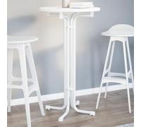 Ziaphsol Tavolo da pranzo bianco rotondo Ø 60 x 110 cm, tavolo pieghevole in legno e acciaio verniciato a polvere per cucina, sala da pranzo, balcone, ideale come tavolo da cucina, tavolo versatile