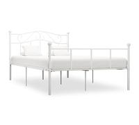 Ziaphsol Telaio letto in metallo bianco 160 x 200 cm con rete a doghe, robusto letto a piattaforma per adulti e ragazzi, mobili per camera da letto solido per un sonno riposante