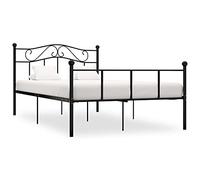 Ziaphsol Telaio letto in metallo nero 140 x 200 cm, robusto telaio per letto da camera da letto, design elegante, facile da montare, solido supporto per un sonno riposante