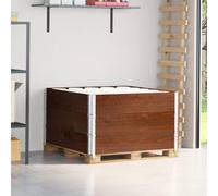 Ziaphsol Telaio per pallet, in legno di pino massiccio, set da 3 pezzi, marrone, 100 x 100 cm, piattaforma di trasporto impilabile per logistica di magazzino, spedizione e carrelli
