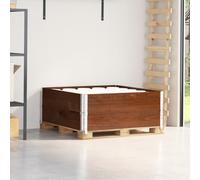 Ziaphsol Telaio per pallet, in legno massello di pino marrone, 100 x 100 x 41 cm, set da 2 pezzi, impilabile, per trasporto, logistica di magazzino, con angoli in metallo zincato
