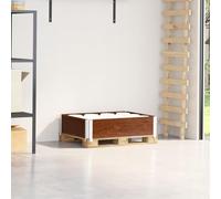 Ziaphsol Telaio per pallet marrone, 80 x 60 cm, in legno di pino massiccio, impilabile e pieghevole, con angoli in metallo zincato, per logistica di magazzino, trasporto di materiali, piattaforma di