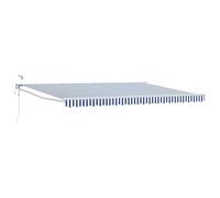 Ziaphsol Tenda da sole elettrica estensibile blu e bianca, 4,5 × 3 m, con illuminazione a LED e sensore meteorologico, telaio in alluminio, protezione solare, tettoia per terrazza, ombreggiatura del