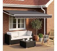 Ziaphsol Tenda da sole estensibile, 3,5 x 2 m, in poliestere e metallo, resistente alle intemperie, con protezione UV e manovella, per balcone, giardino, ombra e protezione dalla pioggia