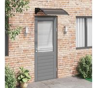 Ziaphsol Tenda da sole nera, 80 x 75 cm, in policarbonato con supporti in ABS e aste in alluminio, resistente alle intemperie, per balcone, terrazza, giardino, come protezione dalla pioggia e dal sole