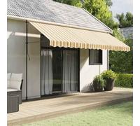 Ziaphsol Tessuto di ricambio per tenda da sole, 4,5 x 3 m, in poliestere, impermeabile, resistente ai raggi UV, per terrazza, balcone, giardino, con mantovana, paravento e accessori di montaggio