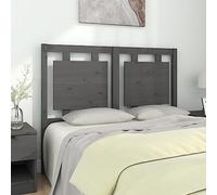 Ziaphsol Testiera grigia, 125,5 x 4 x 100 cm, in legno di pino massiccio, design rustico, comodo schienale, per camera da letto, camera degli ospiti