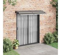 Ziaphsol Tettoia nera, 200 x 75 cm, in policarbonato con supporto in ABS e listelli in alluminio, resistente alle intemperie, ideale come protezione dalla pioggia e dal sole per finestre, terrazze e