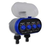 Ziaphsol Timer elettronico automatico con 2 uscite, alloggiamento in ABS, 14,7 x 7 cm, timer dell'acqua per irrigazione del giardino, irrigazione del prato, irrigazione a goccia e irrigazione