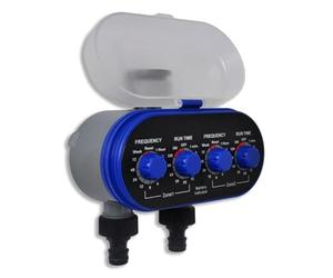Ziaphsol Timer elettronico automatico con 2 uscite, alloggiamento in ABS, 14,7 x 7 cm, timer dell'acqua per irrigazione del giardino, irrigazione del prato, irrigazione a goccia e irrigazione