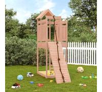 Ziaphsol Torre da gioco con parete da arrampicata in legno massiccio Douglas, giocattolo da giardino con sabbiera e piedistallo, giocattolo per bambini da 3 a 8 anni, telaio stabile per movimento e