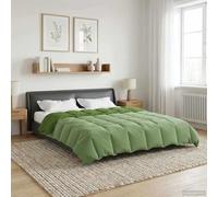 Ziaphsol Trapunta per tutto l'anno, in microfibra, verde, 240 x 260 cm, trapuntata su entrambi i lati, per camera da letto e camera degli ospiti, con imbottitura traspirante