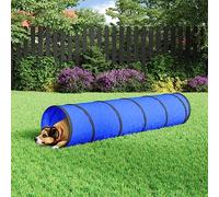 Ziaphsol Tunnel per cani blu, diametro 40 x 200 cm, in poliestere, tenda da gioco per interni ed esterni, con picchetti e borsa per il trasporto, nascondiglio e grotta per animali domestici