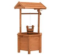 Ziaphsol Wunschbrunnen - Vaso per piante in legno di abete, 40 x 40 x 84 cm, decorazione da giardino, per esterni, con catena, resistente alle intemperie, per balcone, terrazza, aiuola